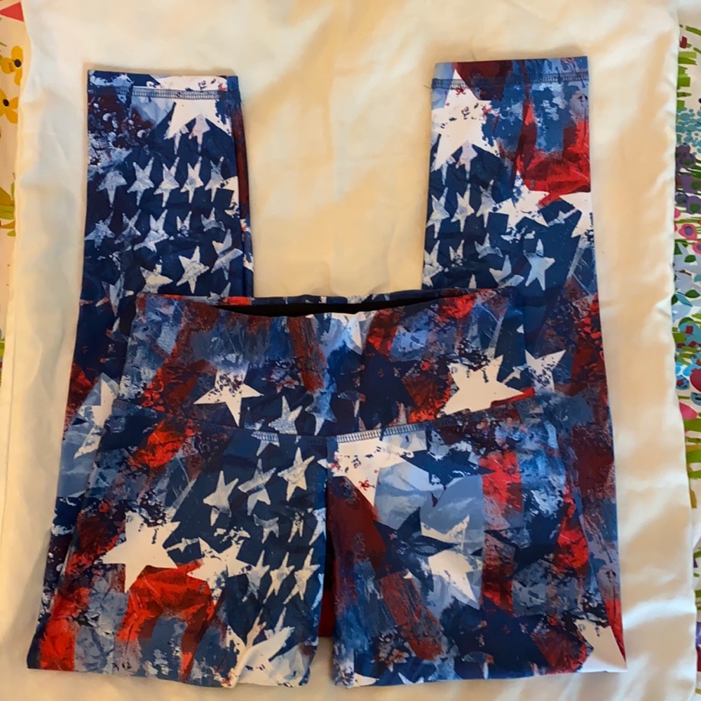 Flywheel Stars and Strips Leggings Size Small EUC